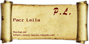 Pacz Leila névjegykártya